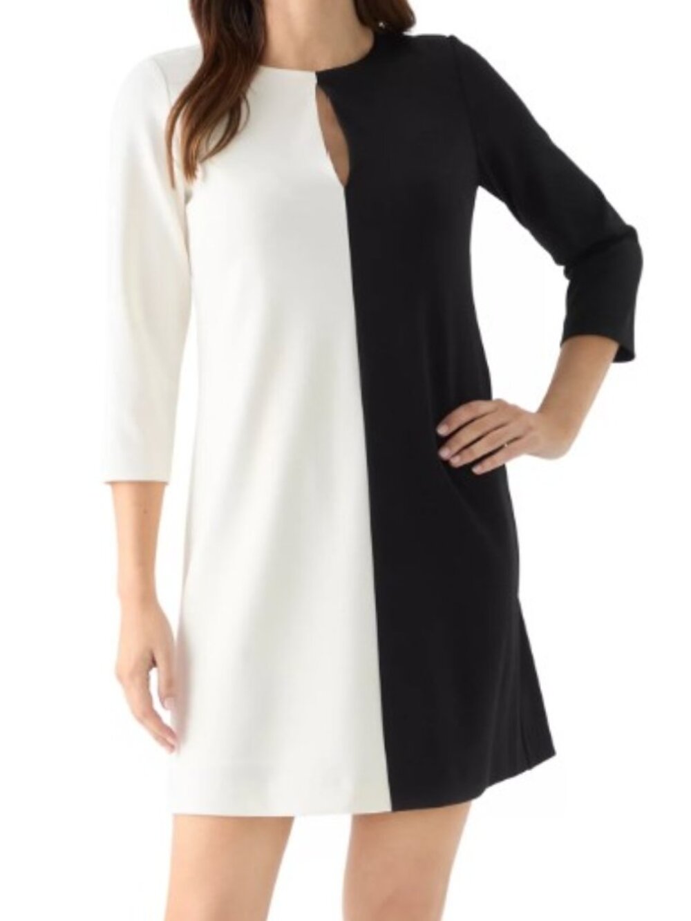ANNE KLEIN WOMEN'S SPLIT-DYE SHIFT DRESS (SIZE 10)